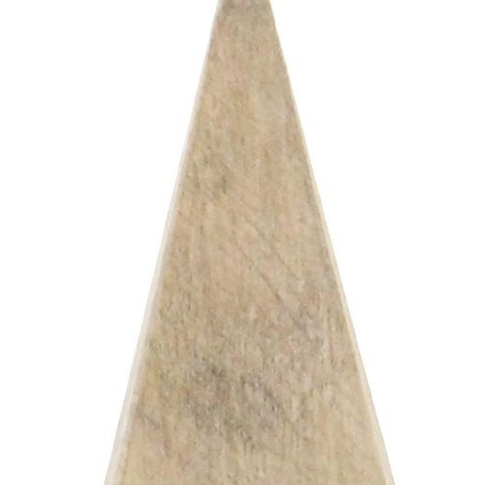 6" Natural Solid Wood Pyramid Decorative Sculpture