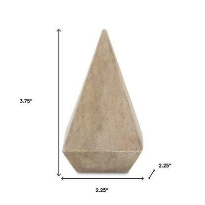 4" Natural Solid Wood Pyramid Decorative Sculpture