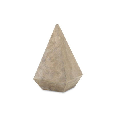 4" Natural Solid Wood Pyramid Decorative Sculpture