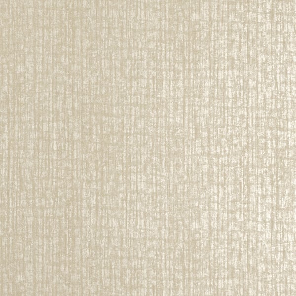 Beige textured wallcovering with subtle vertical striations and a woven look.