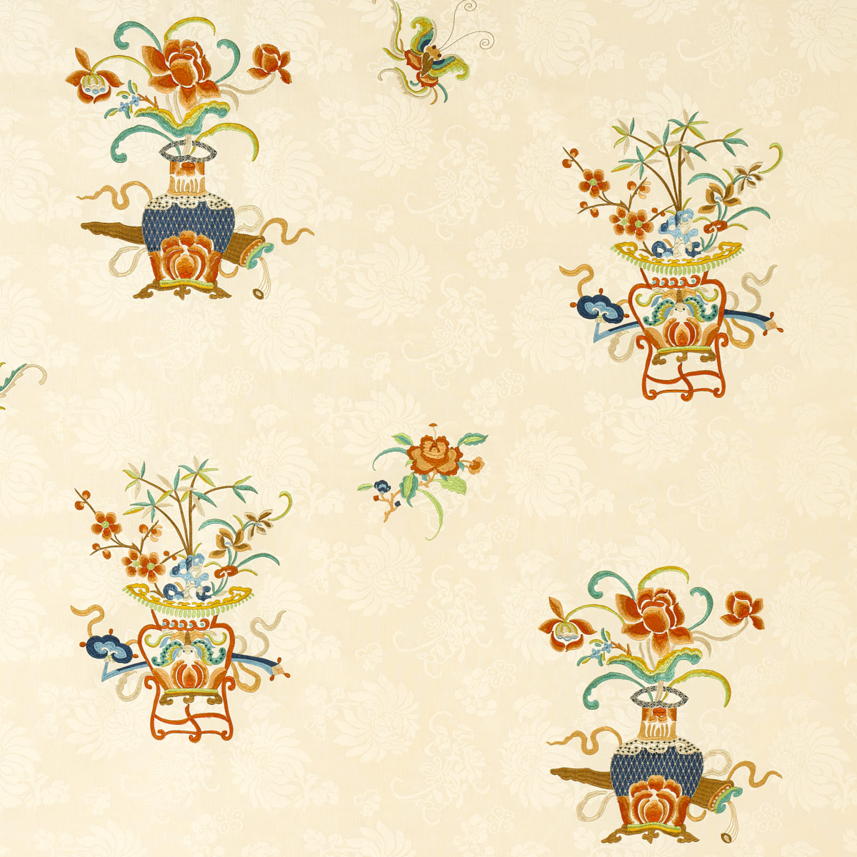 SCHUMACHER  PERENNIAL FAVORITES Ming Embroidery EMBROIDERIES EMBROIDERIES MULTI-COLOR   - 64420