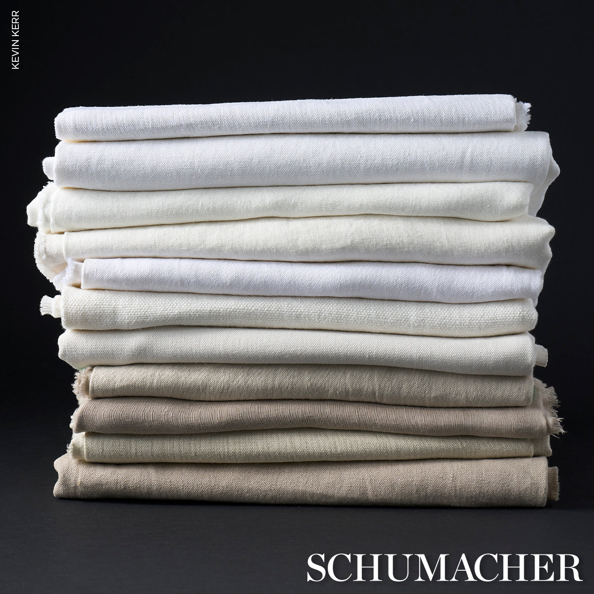 SCHUMACHER FABRIC  PERFECT BASICS: LINEN GWENETH LINEN   HAZE   - 64491