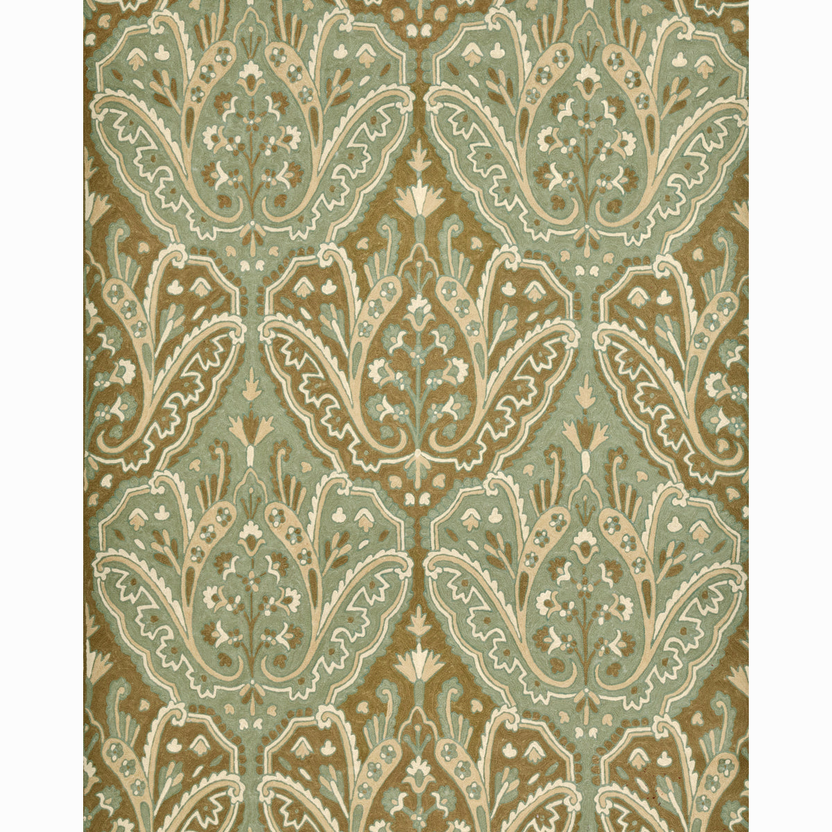 SCHUMACHER  CREWEL COLLECTION Maharajah Crewel Embroidery WOVEN WOVEN VERDIGRIS   - 64810