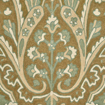 SCHUMACHER  CREWEL COLLECTION Maharajah Crewel Embroidery WOVEN WOVEN VERDIGRIS   - 64810