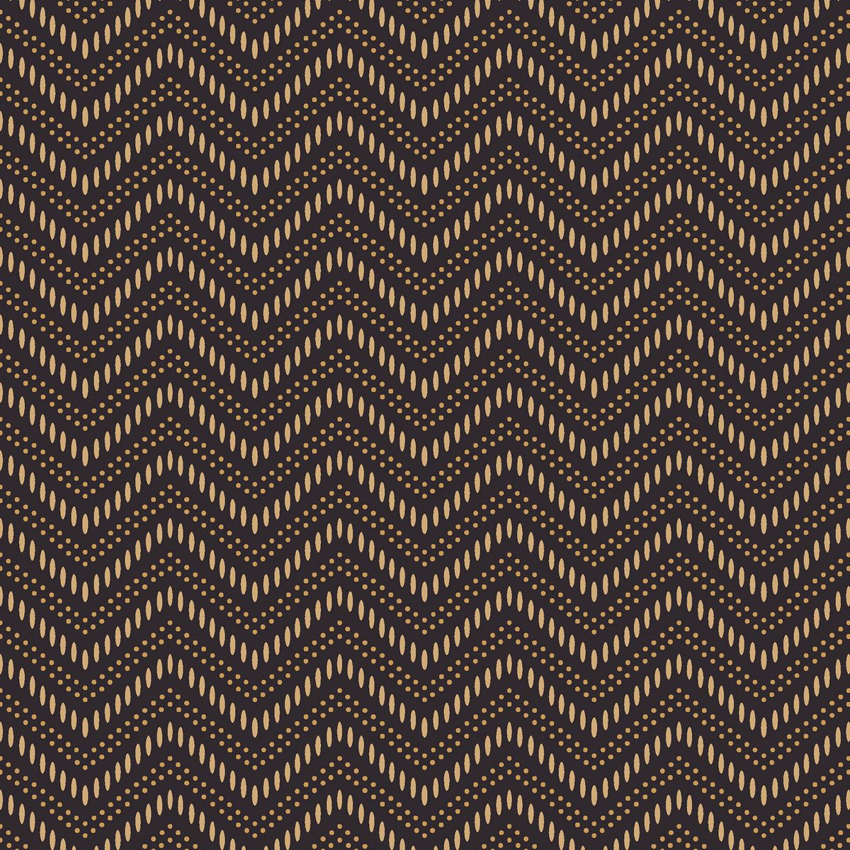 SCHUMACHER  Borastapeter CHEVRON DOTS   BROWN , GOLD   - 6482