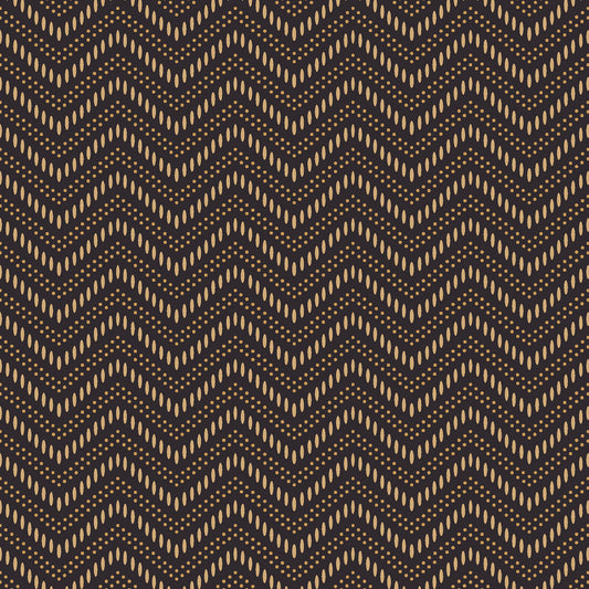 SCHUMACHER  Borastapeter CHEVRON DOTS   BROWN , GOLD   - 6482
