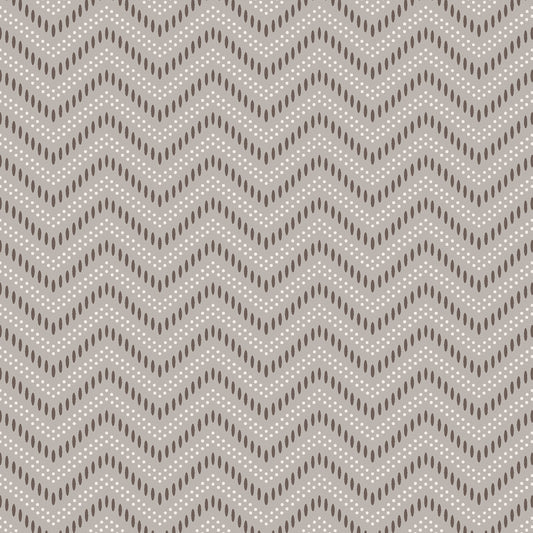 SCHUMACHER  Borastapeter CHEVRON DOTS   SILVER   - 6484