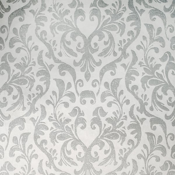 Galerie Wallcoverings Urban Classics Metallic Damask Galerie Wallcoverings  Silver, Grey   - GH64859-23