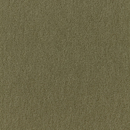 Olive-green suede-textured fabric swatch with soft, matte finish for apparel & upholstery.