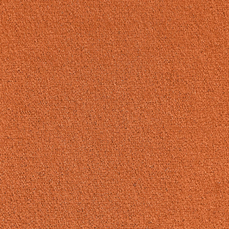 Close-up of orange suede-like fabric texture, warm terracotta color for upholstery or clothing.