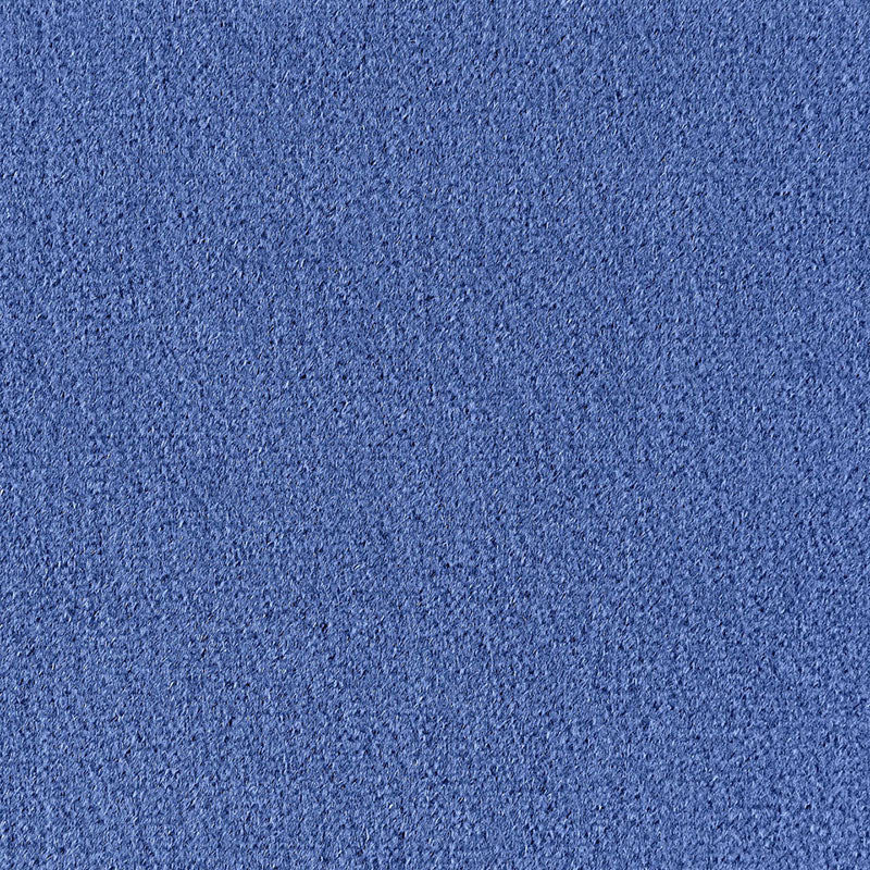 Blue plush carpet texture with short, dense fibers; soft and durable flooring material.
