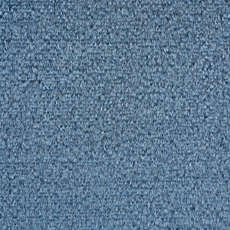 Blue mohair velvet fabric with a dense plush pile; close-up texture.
