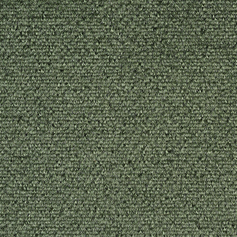 Olive green textured fabric swatch with dense looped pile, ideal for upholstery or rugs.