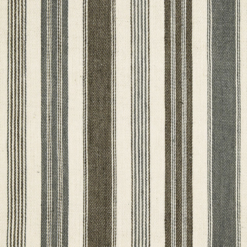 SCHUMACHER  AU NATUREL MONTAUBAN STRIPE PATTERN WOVENS,HIGH PERFORMANCE PATTERN WOVENS,HIGH PERFORMANCE NICKEL / GREIGE   - 65171