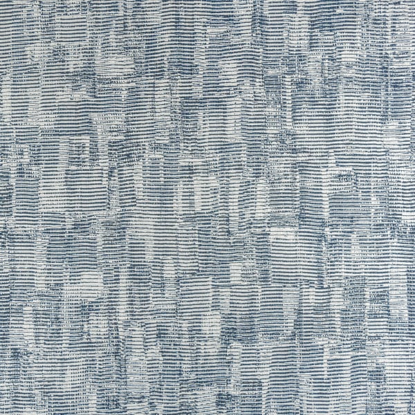 Silver-grey jacquard wallcovering with a woven, abstract striped block pattern; linen-like texture.