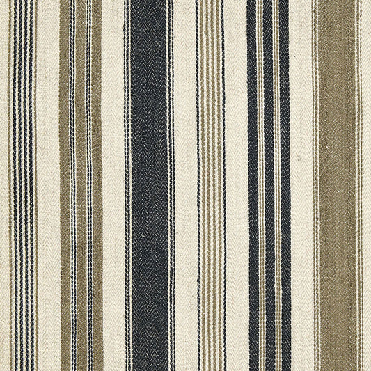 SCHUMACHER  AU NATUREL MONTAUBAN STRIPE PATTERN WOVENS,HIGH PERFORMANCE PATTERN WOVENS,HIGH PERFORMANCE NOIR / TOBACCO   - 65172