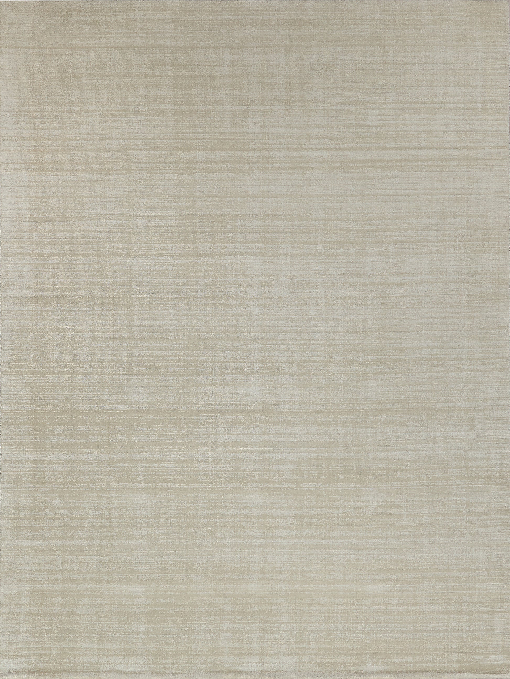 Beige rectangular area rug with soft woven texture and subtle horizontal striations.