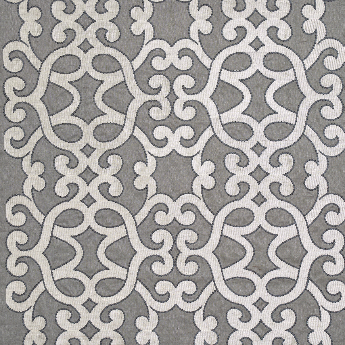 SCHUMACHER  AU NATUREL AMBOISE LINEN EMBROIDERY EMBROIDERIES EMBROIDERIES ZINC   - 65180