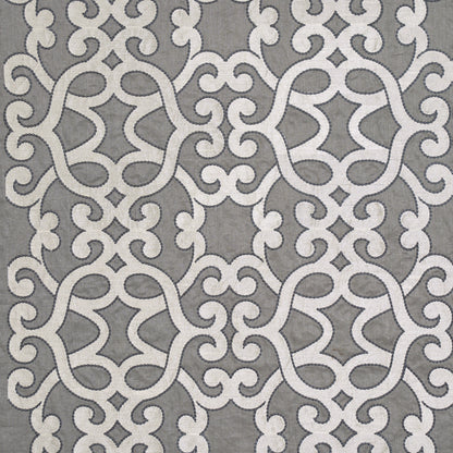 SCHUMACHER  AU NATUREL AMBOISE LINEN EMBROIDERY EMBROIDERIES EMBROIDERIES ZINC   - 65180