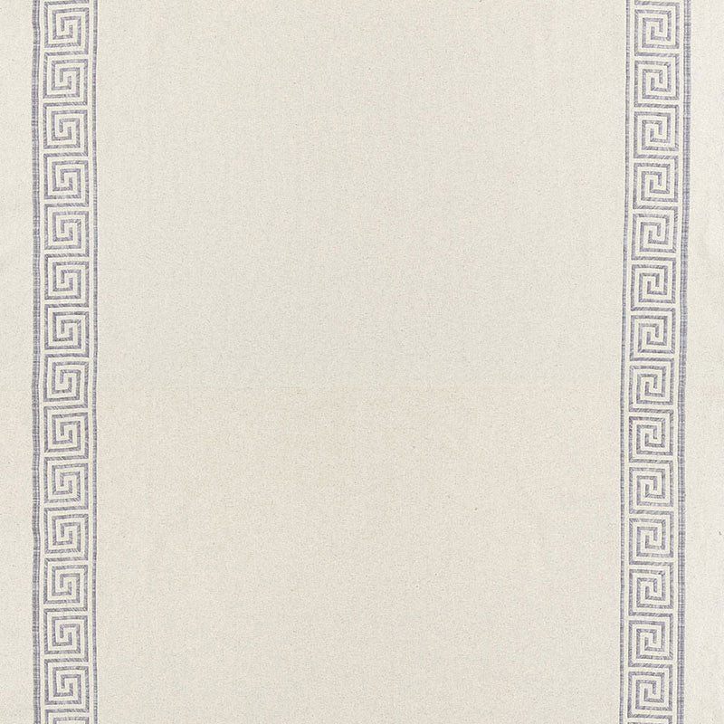 Cream rug with gray Greek key border along both sides and a plain center.