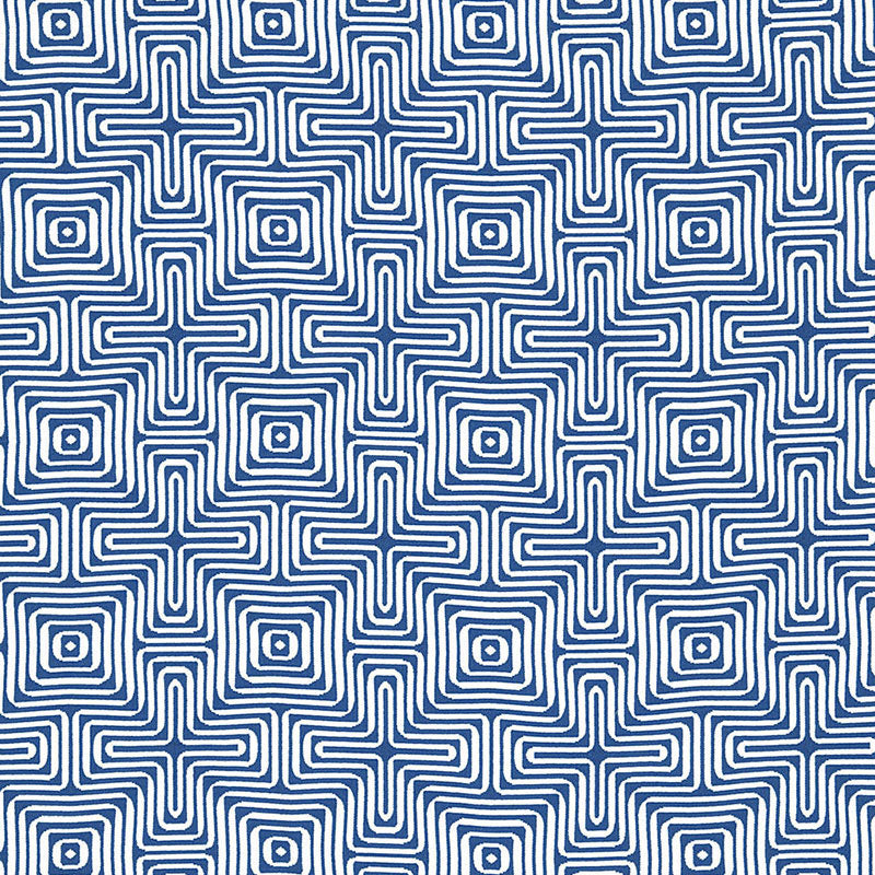 SCHUMACHER  TRINA TURK AMAZING MAZE INDOOR/OUTDOOR INDOOR/OUTDOOR,HIGH PERFORMANCE,PATTERN WOVENS INDOOR/OUTDOOR,HIGH PERFORMANCE,PATTERN WOVENS OCEAN   - 65320