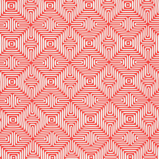 SCHUMACHER  TRINA TURK AMAZING MAZE INDOOR/OUTDOOR INDOOR/OUTDOOR,HIGH PERFORMANCE,PATTERN WOVENS INDOOR/OUTDOOR,HIGH PERFORMANCE,PATTERN WOVENS CORAL   - 65324