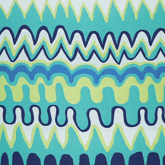 SCHUMACHER  TRINA TURK ZIG ZAG WEAVE INDOOR/OUTDOOR PATTERN WOVENS,INDOOR/OUTDOOR,HIGH PERFORMANCE PATTERN WOVENS,INDOOR/OUTDOOR,HIGH PERFORMANCE LAGUNA   - 65330