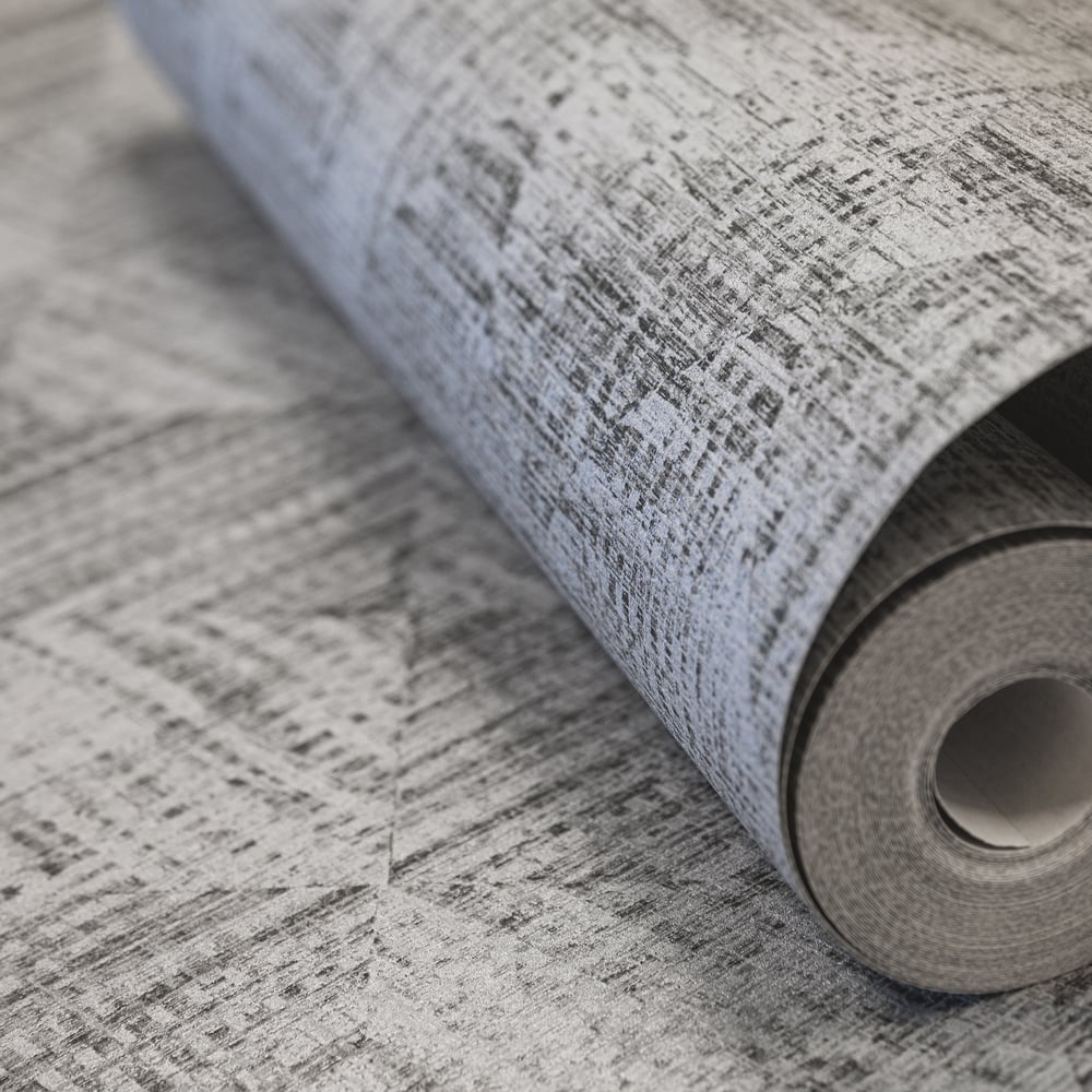 Geometric Diamond Pepper GH65347-23 wallpaper with textured diamond weave pattern, non-woven designer wallcovering for modern accent walls and interiors