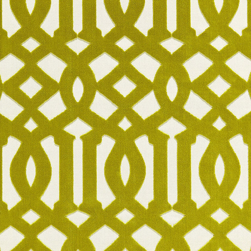 SCHUMACHER  CHROMA IMPERIAL TRELLIS VELVET   Chartreuse   - 65591