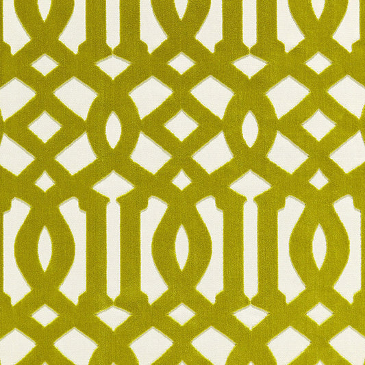 SCHUMACHER  CHROMA IMPERIAL TRELLIS VELVET   Chartreuse   - 65591
