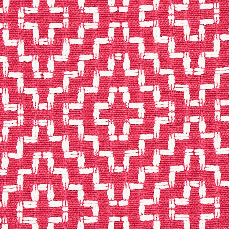 SCHUMACHER  ESSENTIALS: SMALL-SCALE UPHOLSTERY SOHO WEAVE PATTERN WOVENS PATTERN WOVENS RASPBERRY   - 65620