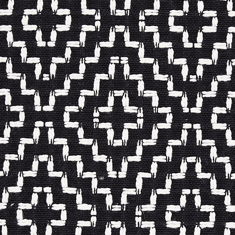 SCHUMACHER  ESSENTIALS: SMALL SCALE UPHOLSTERY FABRICS SOHO WEAVE PATTERN WOVENS PATTERN WOVENS BLACK   - 65626
