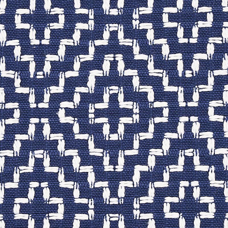 SCHUMACHER  ESSENTIALS: SMALL SCALE UPHOLSTERY FABRICS SOHO WEAVE HIGH PERFORMANCE,PRINTS,INDOOR/OUTDOOR HIGH PERFORMANCE,PRINTS,INDOOR/OUTDOOR NAVY   - 65627