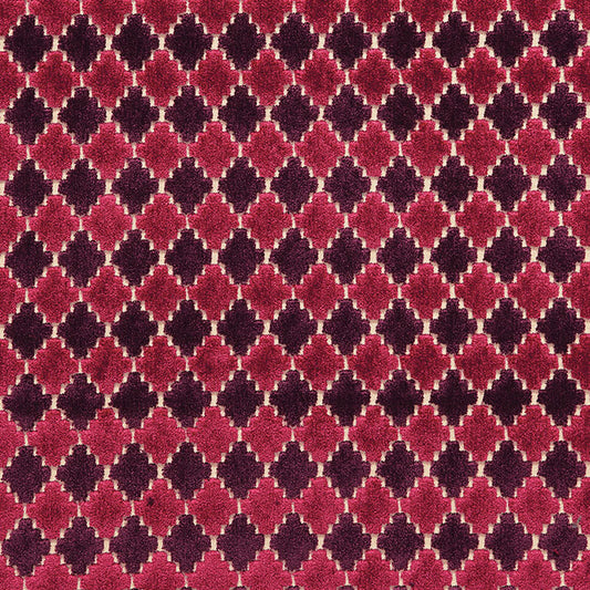 SCHUMACHER  CHROMA MARRAKESH VELVET CUT VELVET CUT VELVET BLACK CHERRY   - 65640