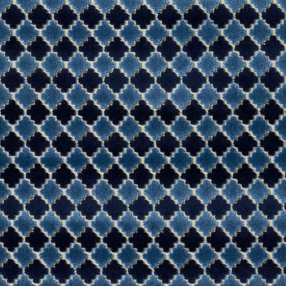 SCHUMACHER  CUT & PATTERNED VELVETS MARRAKESH VELVET VELVETS,CUT VELVET VELVETS,CUT VELVET INDIGO   - 65645