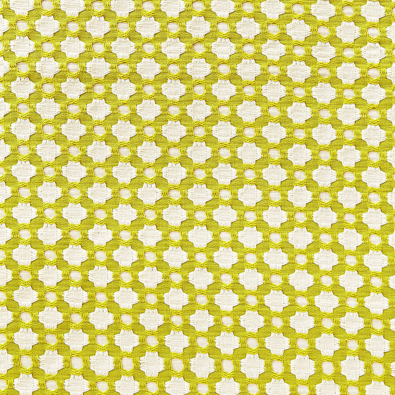 SCHUMACHER  ESSENTIALS: SMALL-SCALE UPHOLSTERY BETWIXT PATTERN WOVENS PATTERN WOVENS CHARTREUSE / IVORY   - 65680