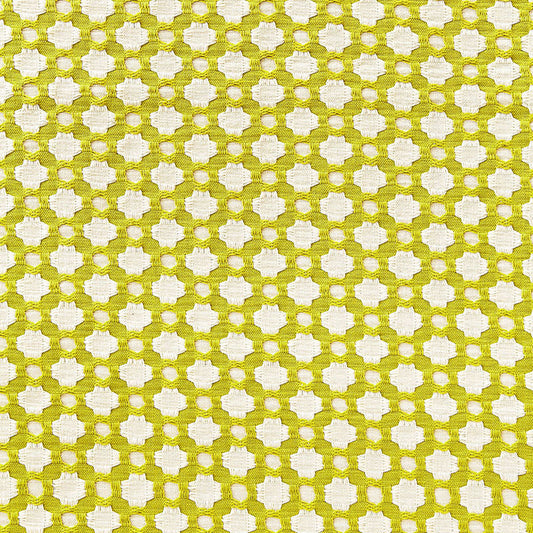 SCHUMACHER  ESSENTIALS: SMALL-SCALE UPHOLSTERY BETWIXT PATTERN WOVENS PATTERN WOVENS CHARTREUSE / IVORY   - 65680