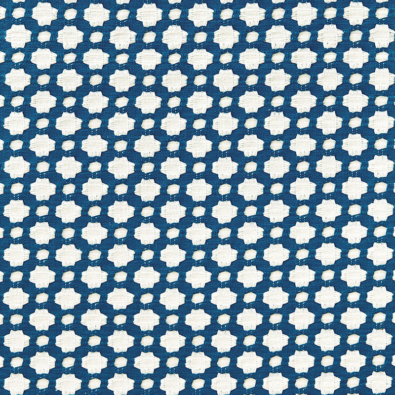 SCHUMACHER  ESSENTIALS: SMALL-SCALE UPHOLSTERY BETWIXT PATTERNED WOVENS PATTERNED WOVENS INDIGO/IVORY   - 65681