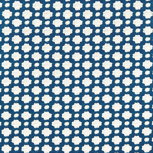 SCHUMACHER  ESSENTIALS: SMALL-SCALE UPHOLSTERY BETWIXT PATTERNED WOVENS PATTERNED WOVENS INDIGO/IVORY   - 65681