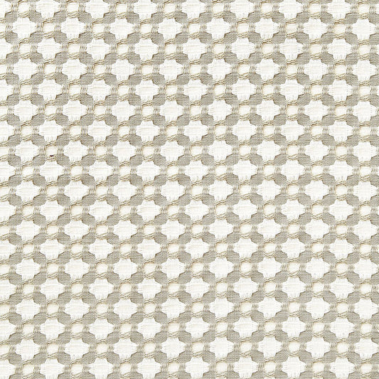 SCHUMACHER  ESSENTIALS: SMALL-SCALE UPHOLSTERY BETWIXT PATTERNED WOVENS PATTERNED WOVENS STONE/WHITE   - 65682