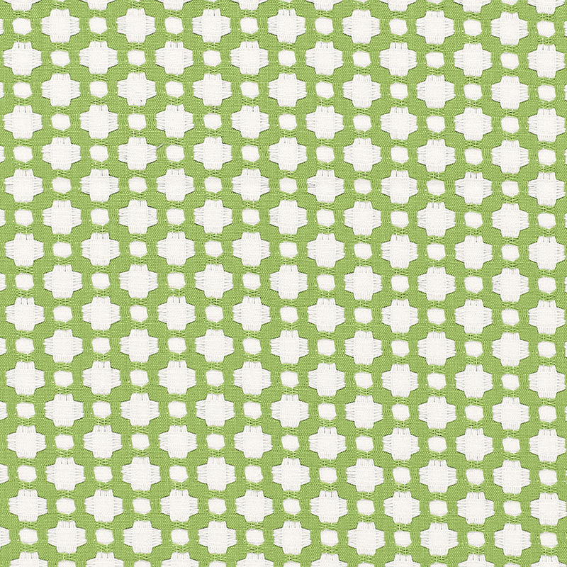 SCHUMACHER FABRIC  ESSENTIALS: SMALL-SCALE UPHOLSTERY I BETWIXT   LEAF/BLANC   - 65688