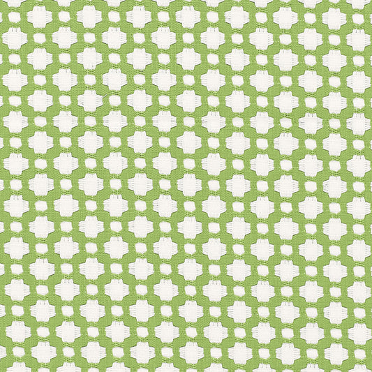 SCHUMACHER FABRIC  ESSENTIALS: SMALL-SCALE UPHOLSTERY I BETWIXT   LEAF/BLANC   - 65688