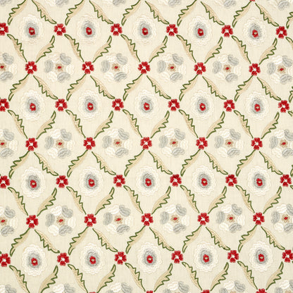 SCHUMACHER  CHROMA Claremont Embroidery EMBROIDERIES EMBROIDERIES CRIMSON   - 65740