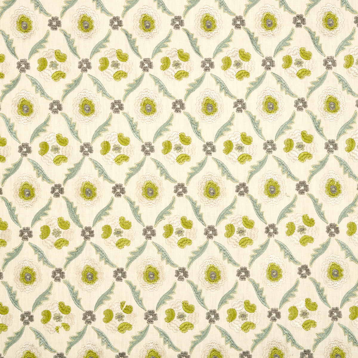 SCHUMACHER  CHROMA Claremont Embroidery EMBROIDERIES EMBROIDERIES CHARTREUSE   - 65741