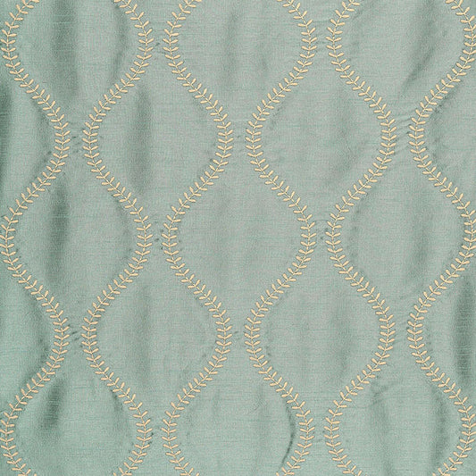 SCHUMACHER  CHROMA AGADIR EMBROIDERY EMBROIDERIES,SILKS & SATIN EMBROIDERIES,SILKS & SATIN AQUA   - 65753