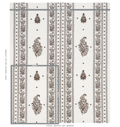 SCHUMACHER  EAST MEETS WEST JAIPUR LINEN EMBROIDERY EMBROIDERIES EMBROIDERIES BROWN   - 65801