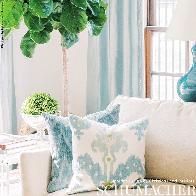 SCHUMACHER FABRIC  OTTOMAN CHIC RAJA EMBROIDERY   SKY   - 65811