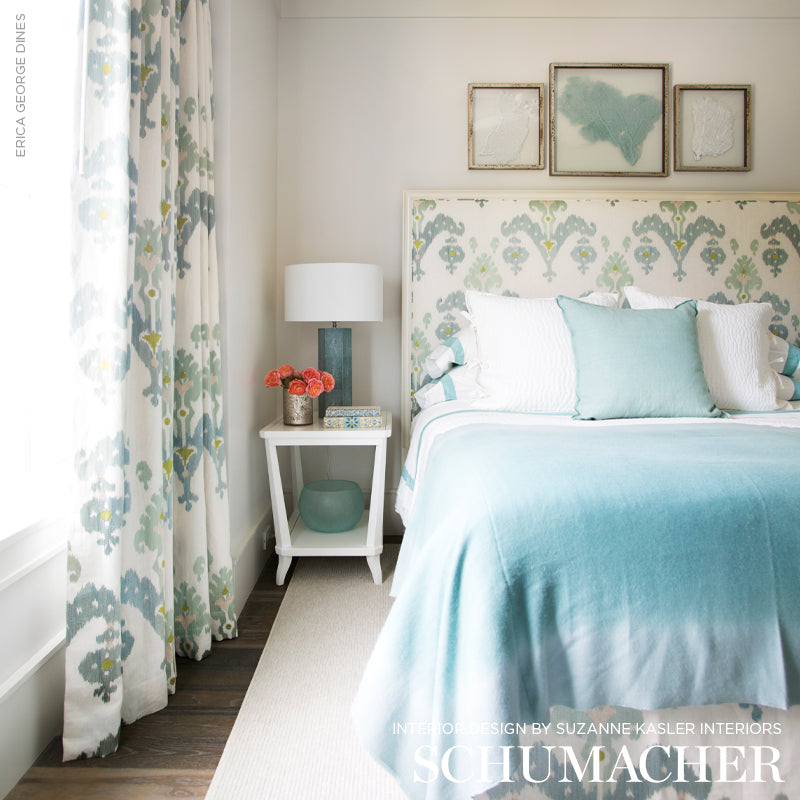 SCHUMACHER FABRIC  OTTOMAN CHIC RAJA EMBROIDERY   SKY   - 65811