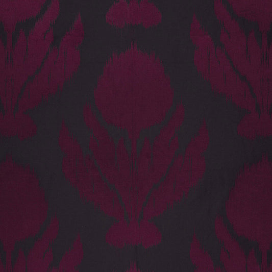 SCHUMACHER  PALAZZO AGRA SILK WEAVE PATTERN WOVENS,SILKS & SATIN PATTERN WOVENS,SILKS & SATIN BLACK PLUM   - 65851