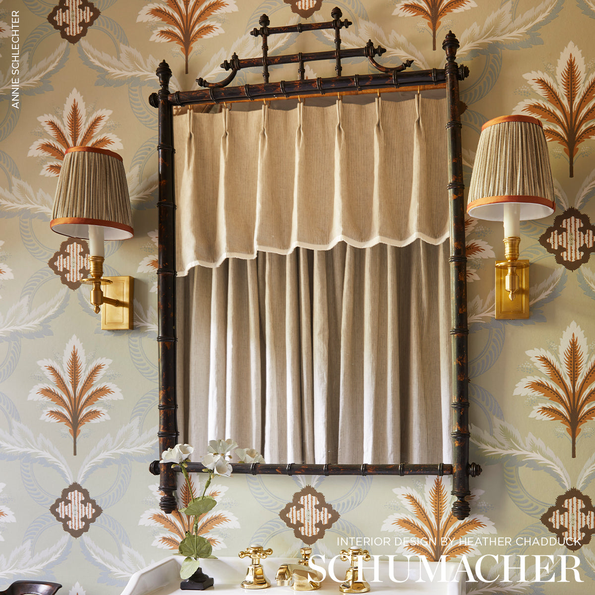 SCHUMACHER  COUNTRY CHIC WESLEY TICKING STRIPE PATTERN WOVENS PATTERN WOVENS UMBER   - 65980